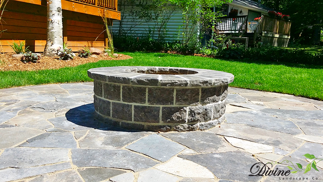 Tiny, ON - Custom stone fire pit