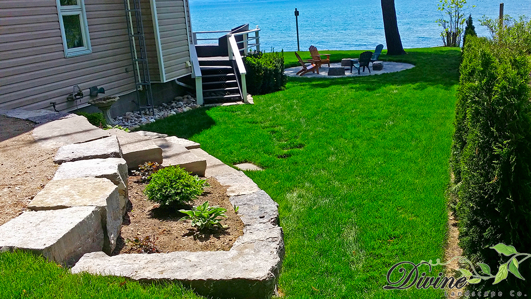 Tiny, ON - Armour stone retaining wall