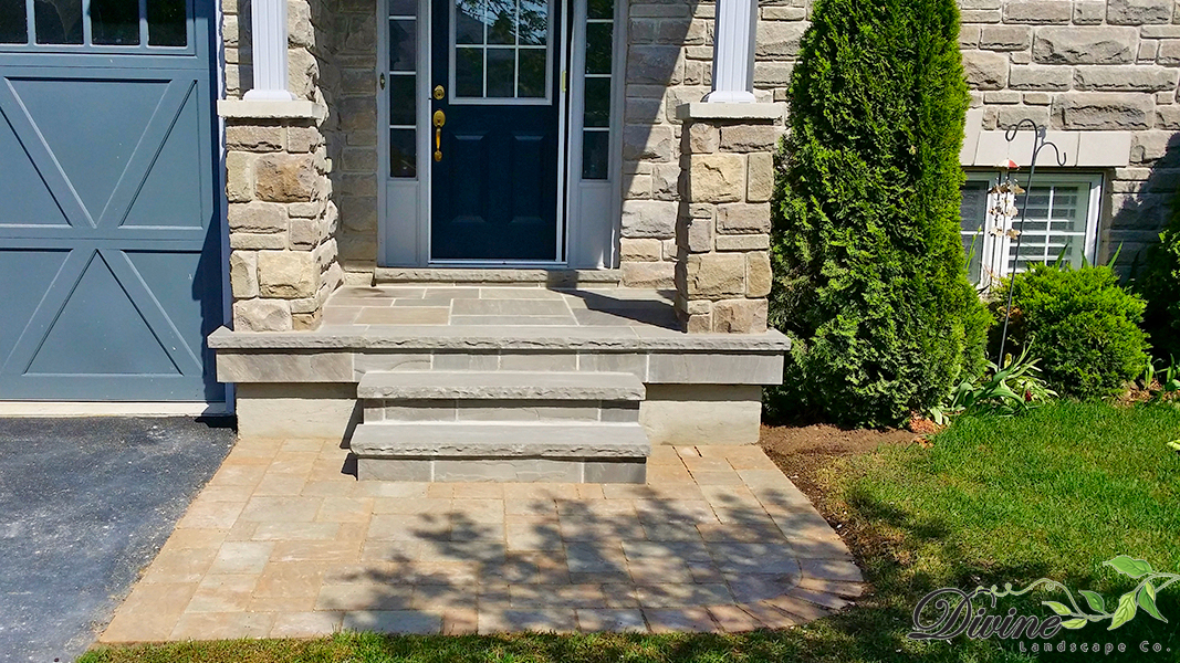 flagstone porch, steps, and front patio