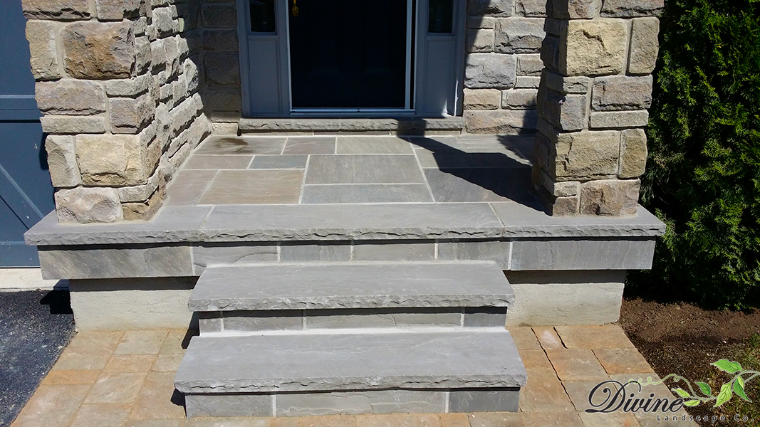 flagstone porch and custom steps